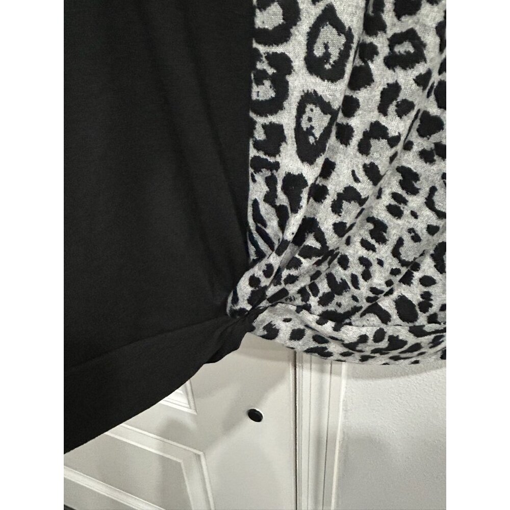 Vintage Rose Leopard Print Rhinestone Knot Top Size M Statement 90s Minimalism - Picture 5 of 10